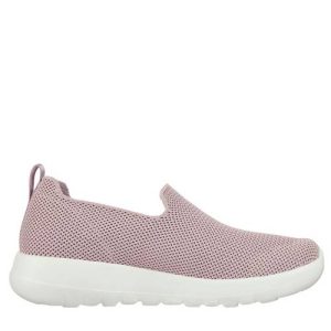 Zapatillas de la marca Skechers, modelo Gowalk en color rosa. Zapatillas deportivas Slip-On Stretch-Fit elaboradas tejido knit transpirable, tecnología Skechers GOwalk Joy™ que ofrece comodidad y amortiguación.  Plantilla Air-Cooled Goga Mat™ y media suela con amortiguación 5GEN.