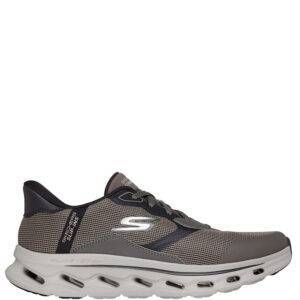 Skechers Slip-ins: GO WALK Glide-Step 2.0 - Zac Taupe. Malla de rejilla y sintético. Cordones ajustables. Plantilla transpirable Goga Mat. Suela Glide-Step