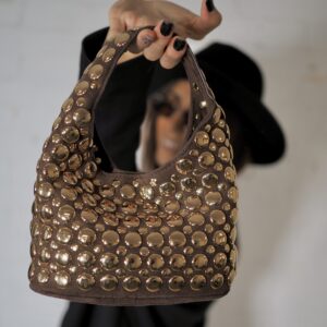 Bolso Tachuelas Mini Marrón - Escala Sabates